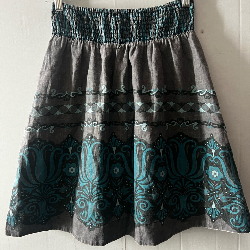 Free People Gray and Teal A-Line Skirt - Picture 4 of 16